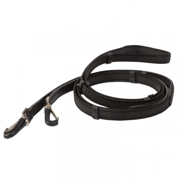 Kavalkade Gummierte Zügel Iceland carabiner-16mm-5Stege schwarz