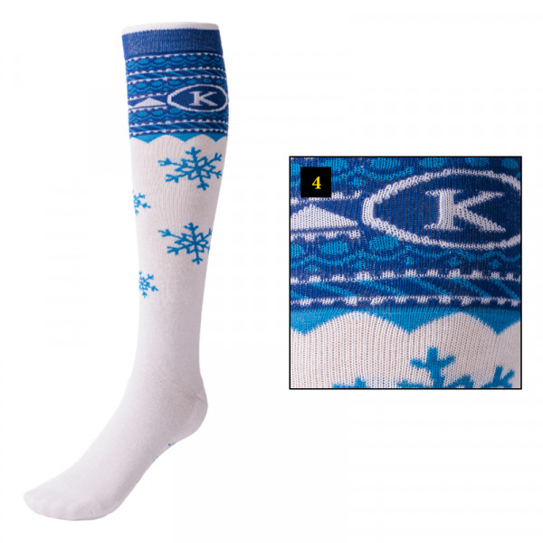 Kavalkade Kniestrümpfe KavalSocks Christmas Schneeflocke Blau